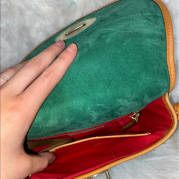 ❕RARE❕DOONEY AND BOURKE light blue and brown leather crossbody - Picture 4 of 6